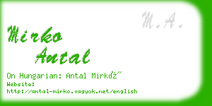 mirko antal business card